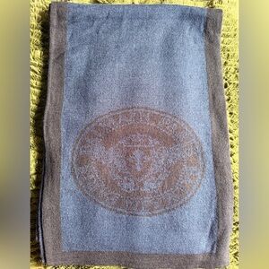 Pierre Balmain blue and black wool scarf